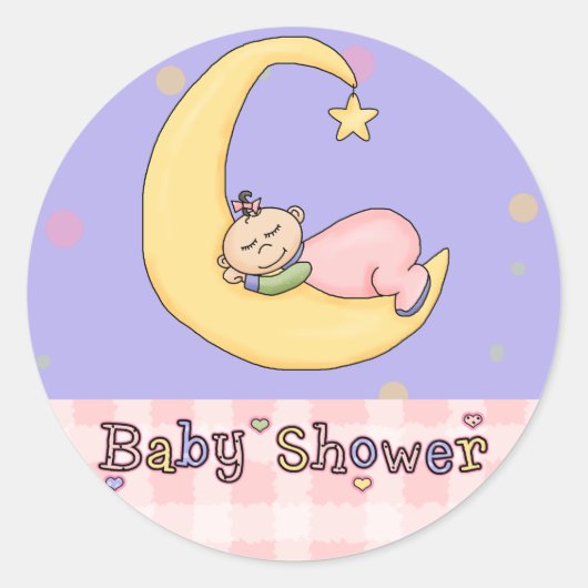 Sticker Rond Baby shower-Fille : Enveloppe d'invitation (Devant)
