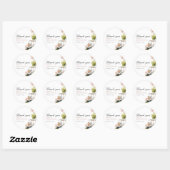 Sticker Rond Baby Shower Fille Golf Let's Par-tée (Feuille)