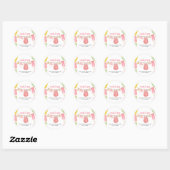 Sticker Rond Baby Shower Fille Popsicle (Feuille)