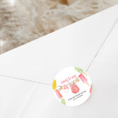 Sticker Rond Baby Shower Fille Popsicle