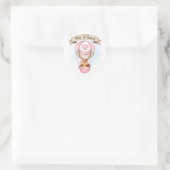 Sticker Rond Baby shower fille rose (Sac)