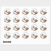 Sticker Rond Baby shower fille Rose beige doux (Feuille)