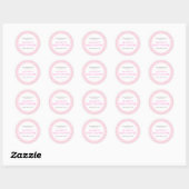 Sticker Rond Baby shower fille rose classique En vichy (Feuille)