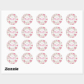 Sticker Rond Baby shower fille rose Tutu (Feuille)