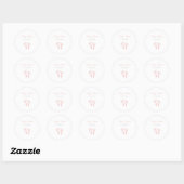 Sticker Rond Baby shower Fille Simple Precious Empreintes roses (Feuille)