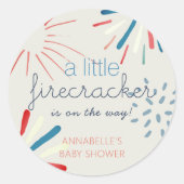 Sticker Rond Baby shower Firecracker 4 juillet Fireworks (Devant)