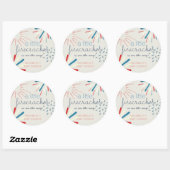 Sticker Rond Baby shower Firecracker 4 juillet Fireworks (Feuille)