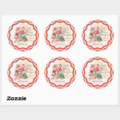 Sticker Rond Baby shower Flamant rose (Feuille)