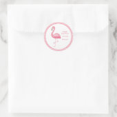 Sticker Rond Baby shower Flamant rose rose (Sac)