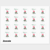Sticker Rond Baby shower Flamant rose rose - merci (Feuille)