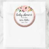 Sticker Rond Baby shower Fleur Couronne Parties scintillant Ros (Sac)
