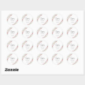 Sticker Rond Baby shower fleur sauvage (Feuille)