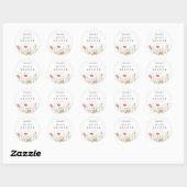 Sticker Rond Baby shower Fleur sauvage aquarelle (Feuille)