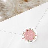 Sticker Rond Baby shower Fleur sauvage bébé en fleurs