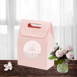 Sticker Rond Baby shower Fleur sauvage bébé fille mignonne