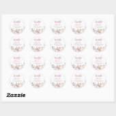 Sticker Rond Baby shower Fleur sauvage Boho (Feuille)