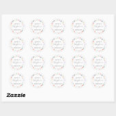 Sticker Rond Baby shower Fleur sauvage Boho simple (Feuille)
