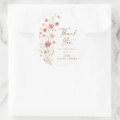 Sticker Rond Baby shower Fleur sauvage Boho Terracotta (Sac)