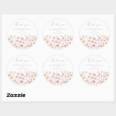 Sticker Rond Baby shower Fleur sauvage Dusty Pink Boho (Feuille)
