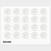 Sticker Rond Baby shower fleur sauvage Merci Favoriser (Feuille)