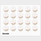 Sticker Rond Baby shower fleur sauvage Merci fille (Feuille)