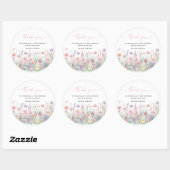 Sticker Rond Baby shower Fleur sauvage Pastel (Feuille)