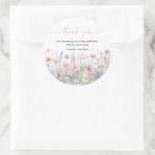 Sticker Rond Baby shower Fleur sauvage Pastel (Sac)