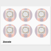 Sticker Rond Baby shower Fleur sauvage Pastel Neutre Genre (Feuille)
