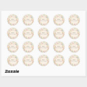 Sticker Rond Baby shower fleuri fleur sauvage (Feuille)