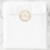 Sticker Rond Baby shower fleuri fleur sauvage (Sac)