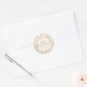 Sticker Rond Baby shower fleuri fleur sauvage (Enveloppe)