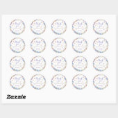 Sticker Rond Baby shower Fleurs de prairie merci (Feuille)