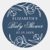 Sticker Rond Baby shower floral (Devant)