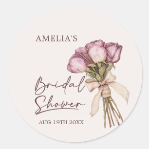 Sticker Rond Baby Shower Floral 