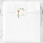 Sticker Rond Baby shower Floral à bulle d'or (Sac)
