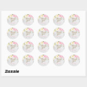 Sticker Rond Baby shower floral à crème rose rustique (Feuille)