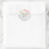 Sticker Rond Baby shower floral à crème rose rustique (Sac)