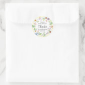 Sticker Rond baby shower floral aquarelle (Sac)