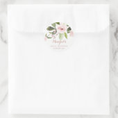STICKER ROND BABY SHOWER FLORAL BLUSH ROSE LAVE DE COULEUR SUBT (Sac)