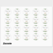 Sticker Rond Baby shower Floral Citrouille blanc (Feuille)