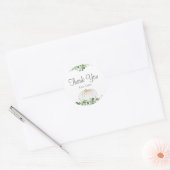 Sticker Rond Baby shower Floral Citrouille blanc (Enveloppe)