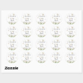 Sticker Rond Baby shower floral Daisy Favoriser (Feuille)