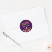 Sticker Rond Baby shower Floral de Fiesta violette (Enveloppe)