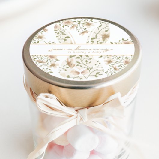 Sticker Rond Baby shower floral de Pâques de printemps