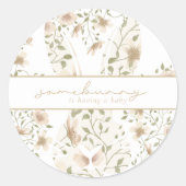 Sticker Rond Baby shower floral de Pâques de printemps (Devant)