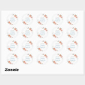 Sticker rond Baby shower floral délicat (Feuille)