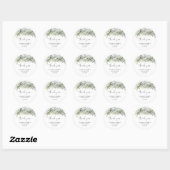 Sticker Rond Baby shower floral d'Eucalyptus (Feuille)