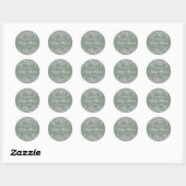 Sticker Rond Baby shower floral esquissé (Feuille)