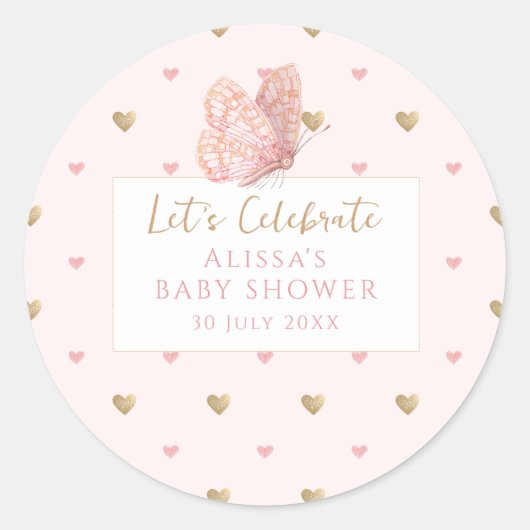 Sticker Rond Baby shower Floral fleur sauvage (Devant)