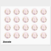 Sticker Rond Baby shower floral Lilac (Feuille)